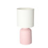 Różowa lampa stołowa z wytłoczonym wzorem na ceramicznej podstawie - V085-Sanati