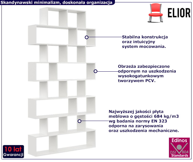 Biały regał stojący Renzo
