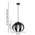 Wymiary czarnej lampy A283-Zewa