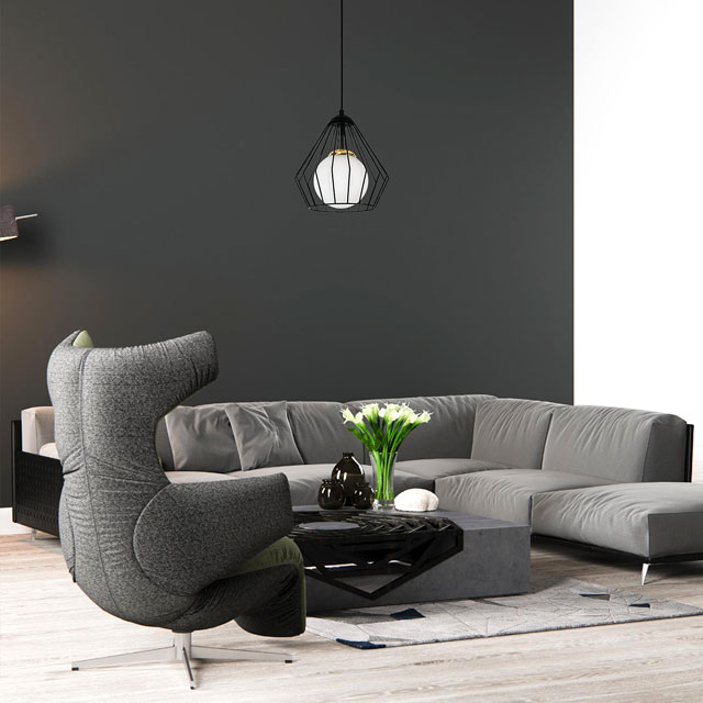 Czarna industrialna druciana lampa wisząca A285-Anex