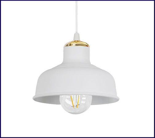 Biała metalowa lampa wisząca loft A296-Heda