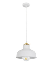 Biała metalowa lampa wisząca w stylu loft - A296-Heda w sklepie Edinos.pl