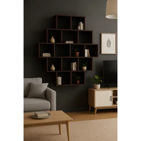 Regał otwarty wiszący lub stojący w kolorze wenge   Devios