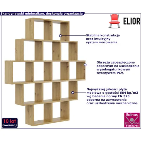 Skandynawski regał w kolorze dąb artisan Naviso