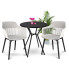 Czarny stolik ogrodowy z białymi krzesłami - Eron