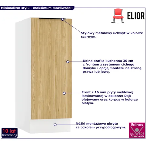 Kuchenna szafka 30cm dąb olejowany Skania 5X