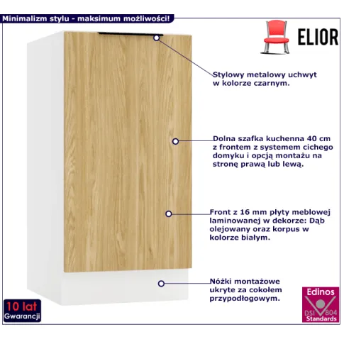 Kuchenna szafka 40cm dąb olejowany Skania 6X