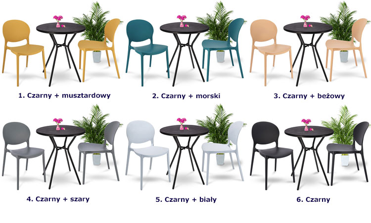 Komplet mebli tarasowych stolik z krzesłami Izis