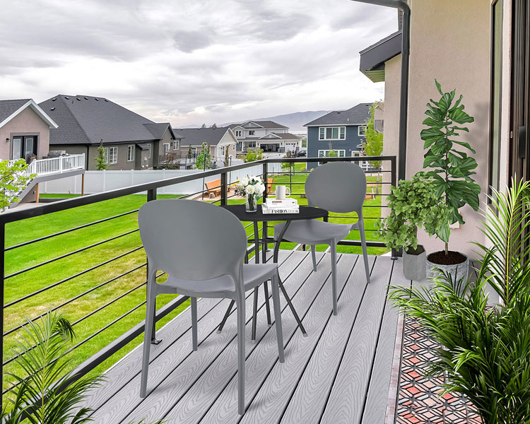 Komplet mebli ogrodowych okrągły stolik i 2 krzesła Sotto