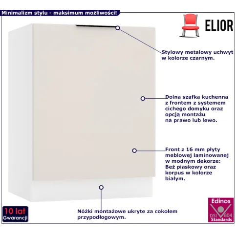 Kuchenna szafka 60cm bez piaskowy Skania 12X