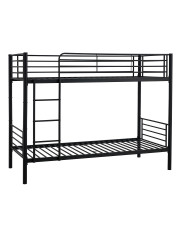 Czarne metalowe łóżko piętrowe 90x200 - Apis w sklepie Edinos.pl