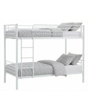 Białe metalowe łózko piętrowe 90x200 - Oloris w sklepie Edinos.pl