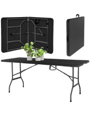 Czarny prostokątny stół bankietowy 180 cm - Nifo