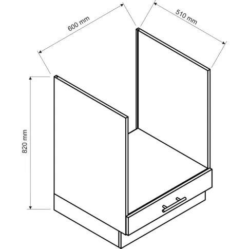 wymiary niskiej szafki na piekarnik 60cm Skania 18X