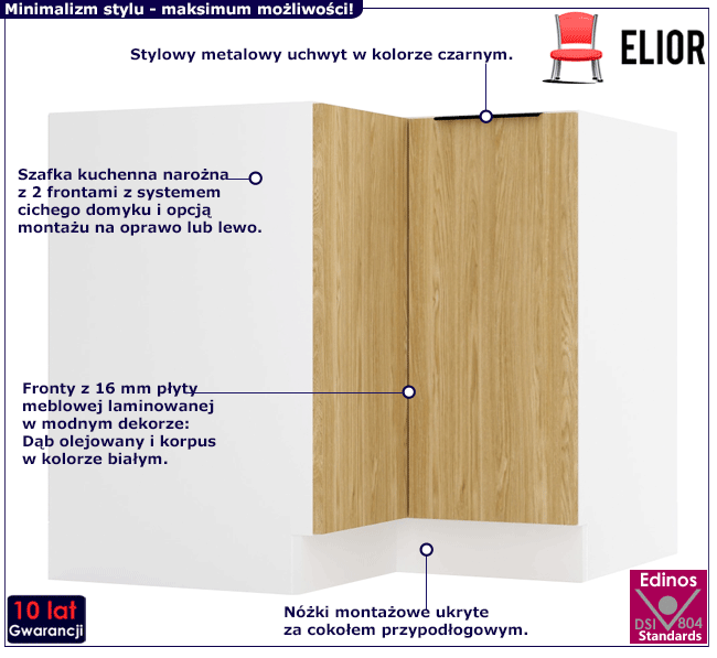 dolna szafka kuchenna narożna Bixor 20X