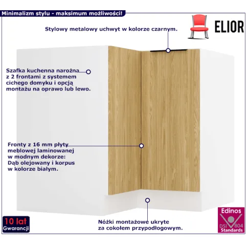 Kuchenna dolna szafka narożna dąb olejowany Skania 20X
