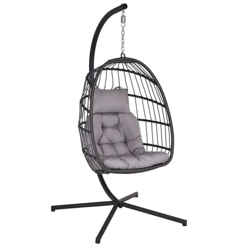 Szary fotel wiszący ogrodowy Vosel