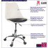 infografika białego nowoczesnego krzesła obrotowego z czarną poduszką Fosi 3X
