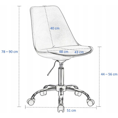 wymiary krzesła obrotowego Fosi 3X