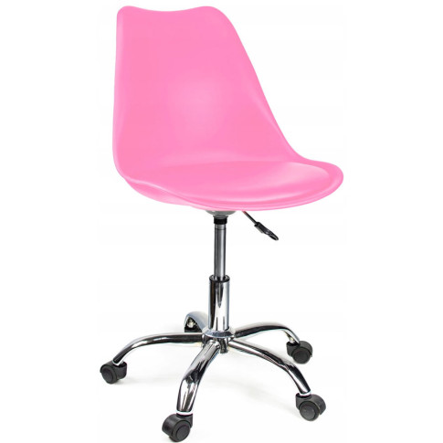 różowe krzesło na kółkach do biurka skandynawskiego Fosi 3X