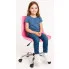 Różowe krzesło obrotowe do nauki - Tunier 3X