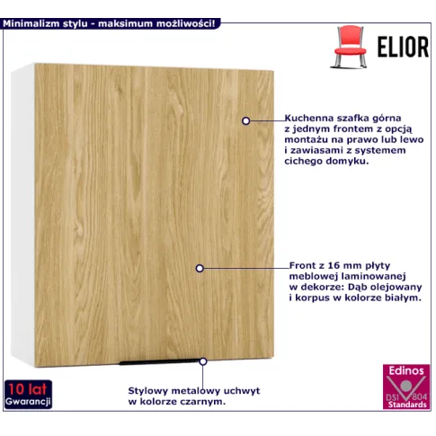 Kuchenna górna szafka 60cm dąb olejowany Skania 30X