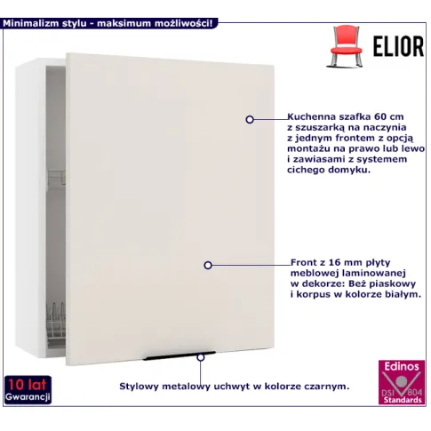 Kuchenna szafka 60cm z ociekarką beż piaskowy Skania 31X