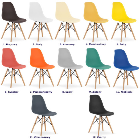 kolory krzeseł w zestawie Osato 4X
