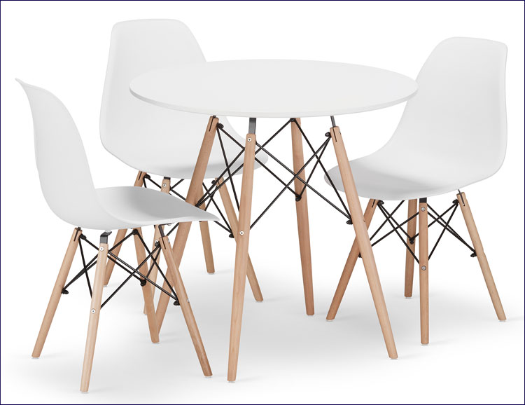 Nowoczesny zestaw stół z 3 krzesłami do kuchni Osato 4X