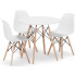 zestaw okrągły biały stół 80 cm z 3 krzesłami w stylu skandynawskim Osato 4X