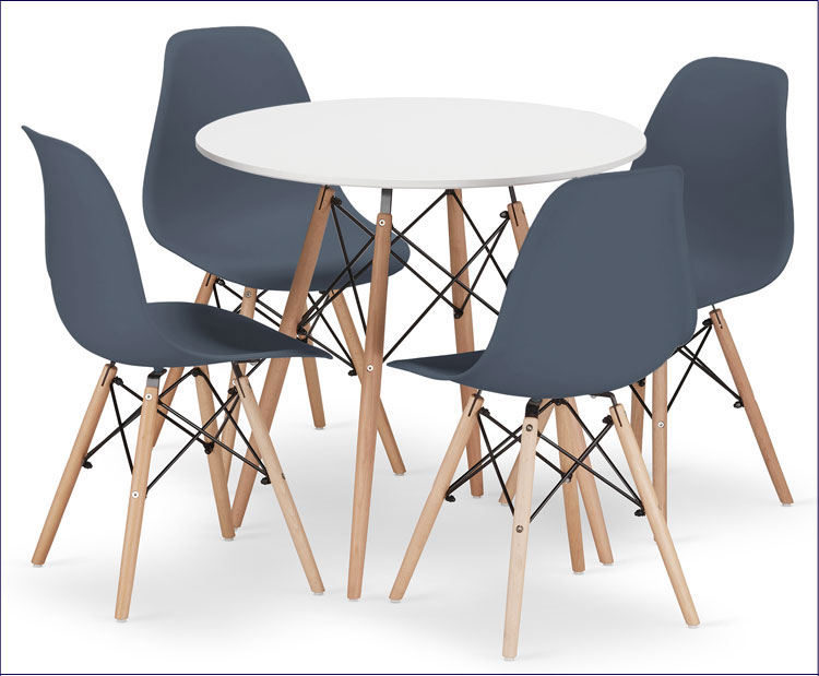 Skandynawski komplet kuchenny stół z 4 krzesłami Osato 5X