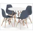 zestaw biały stół do kuchni z 4 krzesłami Osato 5X