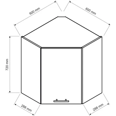 wymiary górnej szafki rogowej 60cm Skania 35X