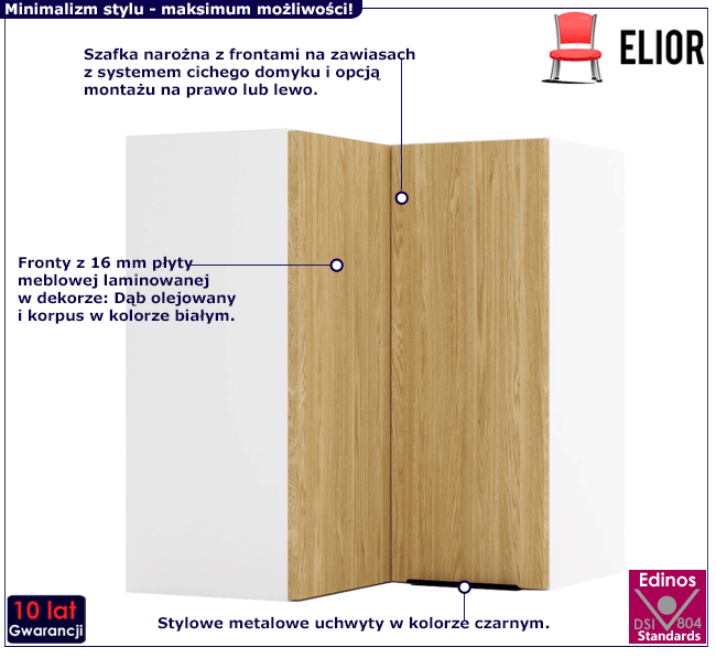 Górna szafka kuchenna narożna Bixor 36X