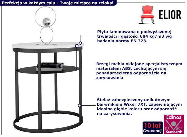Stolik kawowy Nala 4X biała+czarny