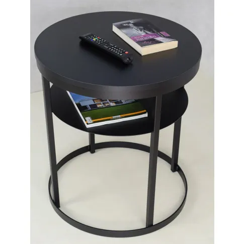 Czarny stolik kawowy z półką Gorbi 4X