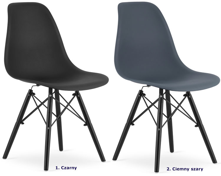 Kolory krzeseł do wyboru w zestawie jesionowy stół 2 krzesła Osato 3X