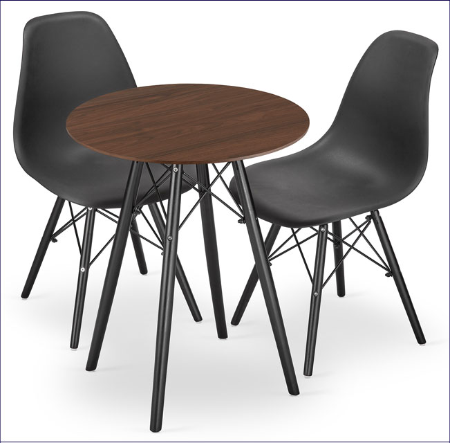 Skandynawski komplet kuchenny stół 60 cm z 2 krzesłami Osato 3X