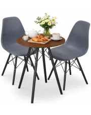Zestaw stół kuchenny jesion 60 cm z 2 krzesłami - Nadikos 3X 2 kolory w sklepie Edinos.pl