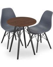 Zestaw stół kuchenny jesion 60 cm z 2 krzesłami - Osato 3X 2 kolory w sklepie Edinos.pl