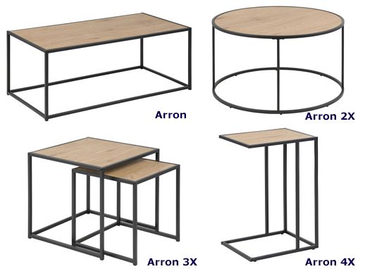 Modne stoliki loftowe Arron - czarne