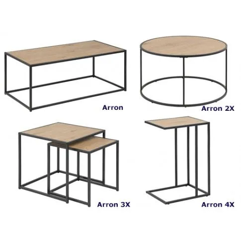 Zdjęcie zestaw stolików kawowych Arron 3X czarny do pokoju - sklep Edinos.pl