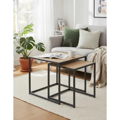 Fotografia Zestaw stolików kawowych na czarnej podstawie - Ritex 3X z kategorii Ławy i stoliki