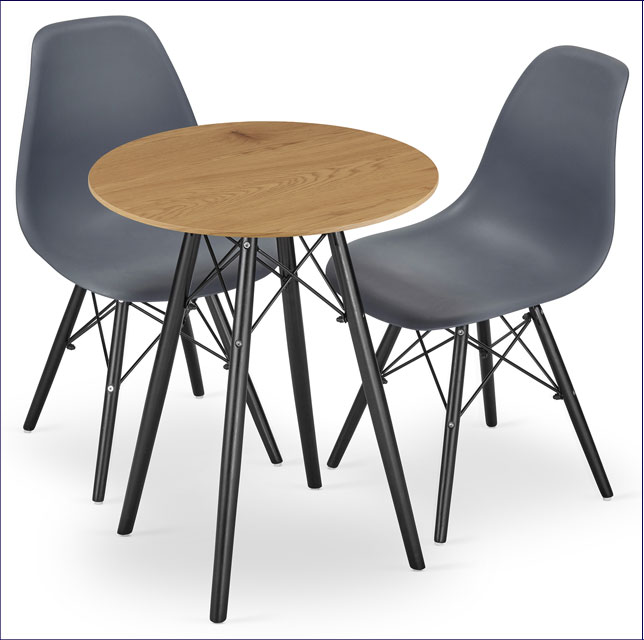 Komplet kuchenny stół dębowy 60 cm z 2 krzesłami Osato 3X