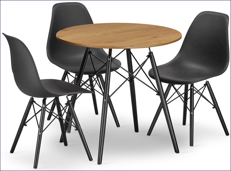 Stół z 3 krzesłami do kuchni skandynawskiej Osato 4X