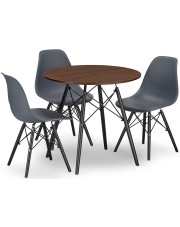 Skandynawski komplet stół 80 cm jesion i 3 krzesła - Osato 4X 2 kolory w sklepie Edinos.pl