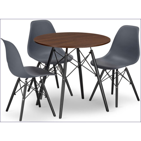 zestaw kuchenny jesionowy stół okrągły 80 3 krzesła Osato 4X