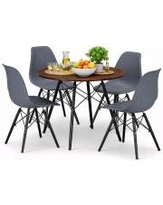 Stół 80 cm jesion z 4 krzesłami - Nadikos 5X 2 kolory w sklepie Edinos.pl