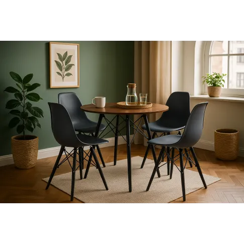 Stół 80 cm jesion z 4 krzesłami   Nadikos 5X 2 kolory