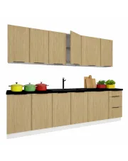 Zestaw mebli kuchennych dąb olejowany - Bixor 38X w sklepie Edinos.pl